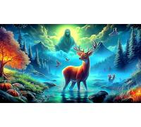 deer 1000 Piece Puzzle - Recycled Paper Jigsaw for Adults Kids Educational Challenge 75x50/1000pcs