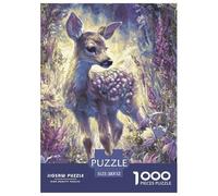 Deer 1000 Pieces Jigsaw Puzzles Engaging Educational Games Fantastic Jigsaw Puzzle Beautiful Decoration for Gifts 52x38cm/1000pcs
