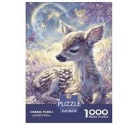 Deer 1000 Pieces Jigsaw Puzzles Engaging Family Games Fantastic Jigsaw Puzzle Beautiful Decoration for Gifts 52x38cm/1000pcs