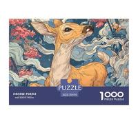 Deer 1000 Pieces Jigsaw Puzzles Engaging Family Games Jigsaw Puzzle Beautiful Decoration for Adults & Families 70x50cm/1000pcs