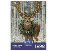 Deer 1000 Pieces Jigsaw Puzzles Engaging Family Games Jigsaw Puzzles Beautiful Decoration for Gifts 70x50cm/1000pcs