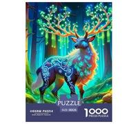 Deer 1000 Pieces Jigsaw Puzzles For Adults Family Challenge Toys Stress Relieving Entertainment Cultivate The Spirit of Teamwork for Men, Women, Elders, Seniors 38x26cm/1000pcs