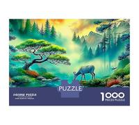 Deer 1000pc Zen Garden Heavy-duty Cardboard Puzzle for Adults Brain Teaser Lovers Team Building Leisure Entertainment Home Leisure Time 52x38cm/1000pcs