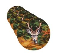 Deer Among Thick Leaves Car Air Fresheners Cards Set of 4 Pieces Personalized Car Fresheners Gifts for Men Women Auto Aromatherapy Tablets Hanging Scented Cards for Wardrobe Bathroom