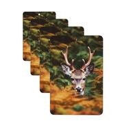 Deer Among Thick Leaves Car Air Fresheners Cards Set of 4 Pieces Personalized Car Fresheners Gifts for Men Women Auto Aromatherapy Tablets Hanging Scented Cards for Wardrobe Bathroom