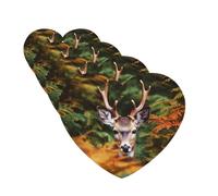 Deer Among Thick Leaves Car Air Fresheners Cards Set of 4 Pieces Personalized Car Fresheners Gifts for Men Women Auto Aromatherapy Tablets Hanging Scented Cards for Wardrobe Bathroom