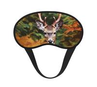 Deer Among Thick Leaves Sleep Mask for Women Girls Men Soft Comfortable Eye Mask with Adjustable Strap Blackout Eye Sleep Shade Cover for Travel Yoga Nap Shift Work
