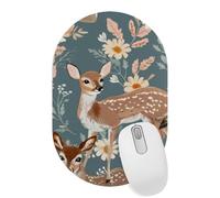 Deer and Flowers Desktop Mouse Pad, Lightweight Non-Slip Computer Mouse Pad 11" x 7.1" for Home School and Office