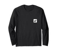 Deer Animal Icon Line Art Pocket Patch Badge Minimalist Long Sleeve T-Shirt