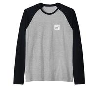 Deer Animal Icon Line Art Pocket Patch Badge Minimalist Raglan Baseball Tee