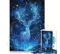 Deer Animal Night Forest Teenagers Puzzles 1000 Piece Jigsaws Memory Boost Indoor Fun Pattern Assemble Home Accent (38x26cm)