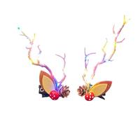 Deer Antler Clips - LED Christmas Headpiece, Festive Barrettes | Charming Deer Antler Clips Crafted With Glowing Light Features, Versatile Dress-up Accessory Usage Supporting Costume Parties