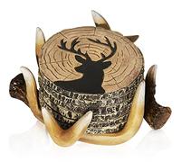 Deer Antler Coasters - 6 Full Size Rustic Coasters for Log Cabin Decor - Hunting Decor, Deer Antler Décor