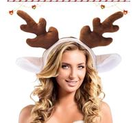 Deer Antler Headbands Cute Reindeer Ears | Plush Fawn Horn Headband | Christmas Deer Ear Costume for Christmas Party Cosplay Supplies