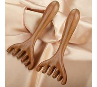 Deer Antler Massage Comb with Wide Teeth | Pack of 2 Six Claw Meridian Massage Comb, Scalp Massager, Manual Sha Drainage Massager, Scalp Stimulator for Hair Growth
