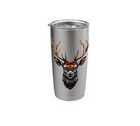 Deer Antlers Hunting Stag Reindeer Hunter Red Deer Stainless Steel Insulated Tumbler