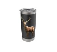 Deer Antlers Hunting Stag Reindeer Hunter Red Deer Stainless Steel Insulated Tumbler