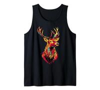 Deer Antlers Hunting Stag Reindeer Hunter Red Deer Tank Top, Men, Black, Small