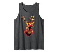 Deer Antlers Hunting Stag Reindeer Hunter Red Deer Tank Top, Men, Dark Heather Grey, Large
