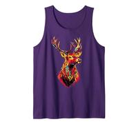 Deer Antlers Hunting Stag Reindeer Hunter Red Deer Tank Top, Men, Purple, Small