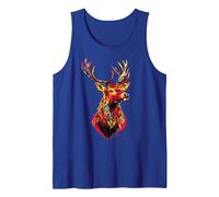Deer Antlers Hunting Stag Reindeer Hunter Red Deer Tank Top, Men, Royal Blue, Medium