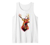Deer Antlers Hunting Stag Reindeer Hunter Red Deer Tank Top, Men, White, X-Large