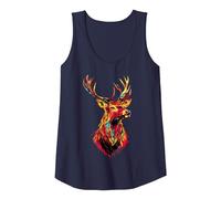 Deer Antlers Hunting Stag Reindeer Hunter Red Deer Tank Top, Women, Navy Blue, X-Large