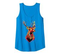 Deer Antlers Hunting Stag Reindeer Hunter Red Deer Tank Top, Women, Sapphire Blue, XX-Large