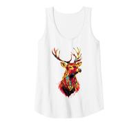 Deer Antlers Hunting Stag Reindeer Hunter Red Deer Tank Top, Women, White, Large