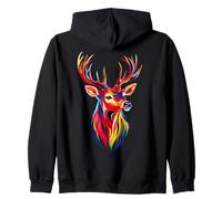 Deer Antlers Hunting Stag Reindeer Hunter Red Deer Zip Hoodie