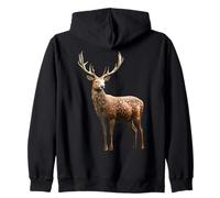 Deer Antlers Hunting Stag Reindeer Hunter Red Deer Zip Hoodie