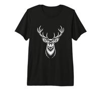 Deer Antlers Line Art Minimal Buck Deer Hunting Outdoor Premium T-Shirt