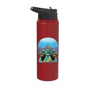 Deer Antlers Symmetry Geometric Triangles Circles Nature Stainless Steel Insulated Water Bottle