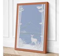 Deer at Calm Waters Canvas Wall Art Print 36x24 Inch