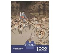 Deer at The Kasuga Shrine Jigsaw Puzzle 1000 Pieces, Historic Square Architecture, Thick Cardboard Pieces, Birthday Gift for Home Décor Fans, Paper Board, 38x26cm/1000pcs