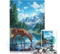 Deer at the Lake2000 Piece Jigsaw Puzzles for teenagers Interesting Stress Reduction Enhance love between couples 70x100cm
