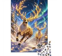 Deer Aurora 1000 Pieces Mini Jigsaw Puzzle for Adults