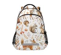 Deer Backpack for Students Boys Girls Deer Squirrel Hare School Bag Travel Daypack Rucksack