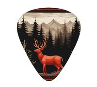 Deer Bear Buffalo Check 12 Pcs Guitar Picks, 0.46mm/0.71mm/0.96mm Thickness, Guitar Plectrum With Storage Case For Acoustic-Electric Guitar Ukulele Bass