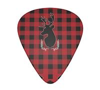 Deer Bear Buffalo Check Guitar Paddle Set Of 12, Suitable For Guitar, Yukri, 3 Thicknesses