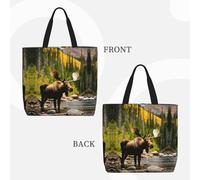 Deer Bear Moose 1 Basic Models Tote Bag With Zipper With Inner Pockets,Laptop Work Tote Bag For Sport,Travel