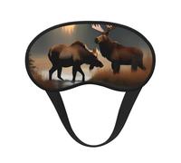 Deer Bear Moose Print Adjustable Eye Cover for Sleeping, Comfortable, Pressure-Free and Breathable Sleeping Masks