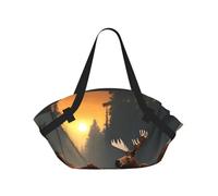 Deer Bear Moose Print Foldable Camping Bag Duffle Bag Waterproof Travel Bag Camping Mattress For Outdoor Park Beach