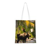 Deer Bear Moose Print Functional Bag Reusable Practical Bags Lightweight Foldable Work Travel Gym Beach