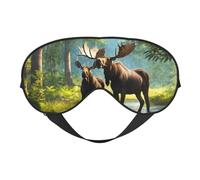 Deer Bear Moose Print Functionality Outdoor Travel Eye Mask Breathable Camping Meditation Yoga Friendly