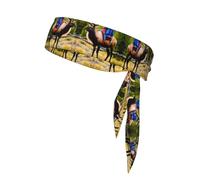 Deer Bear Moose Print Head Tie Headbands Athletic Sweatbands for Men Women Head Tie Sport Bandana for Yoga Gym