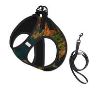 Deer Bear Moose Print Reflective No Choke Pet Vest Harness,Adjustable Soft Padded Dog Harness With Easy Control Handle