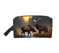 Deer Bear Moose Print Toiletry Bag for Women Travel Toiletry Bag, Spacious Capacity Cosmetic Bag for Men