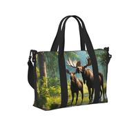 Deer Bear Moose Print Travel Duffle Bag,Handheld Shoulder Weekender Overnight Bag for Travel,Gym,Yoga