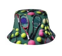 Deer Bear Moose Stylish and Lightweight Bucket Hat, Fisherman Hat,for Men and Women - Perfect for Outdoor Activities, Funny Tennis Racquets and Tennis Balls, One size